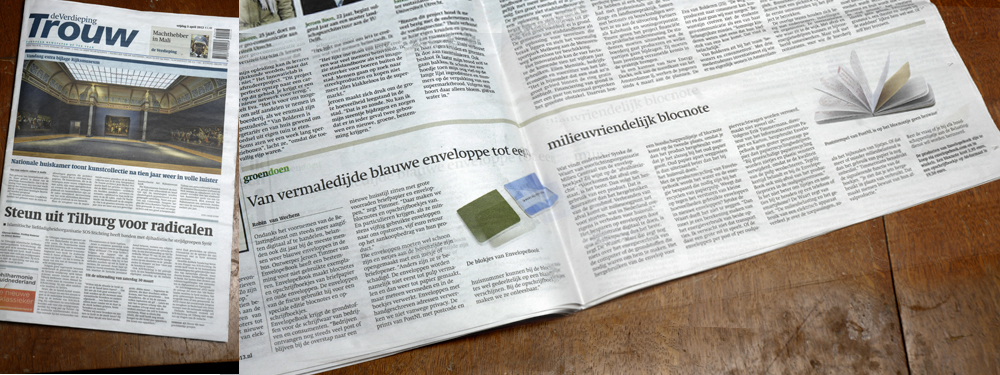 EnvelopeBook - Dagblad Trouw 5 april 2013